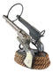 Western Six Shooter Cowboy Pistol Revolvers And Bull Ropes Wine Holder Caddy