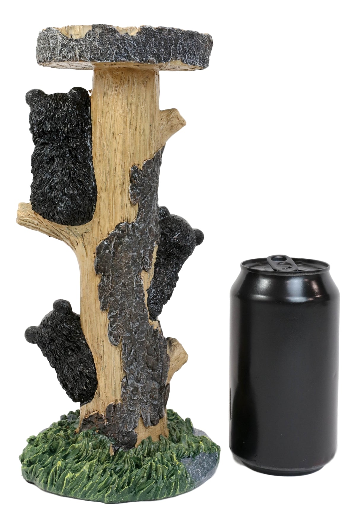 Rustic Climbing Bear Cubs With Bee Hives Pillar Candle Holder Stand Set Of 2