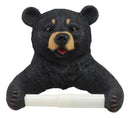 Ebros Whimsical Black Bear Toilet Paper Holder Bathroom Wall Decoration 8.25"Tall