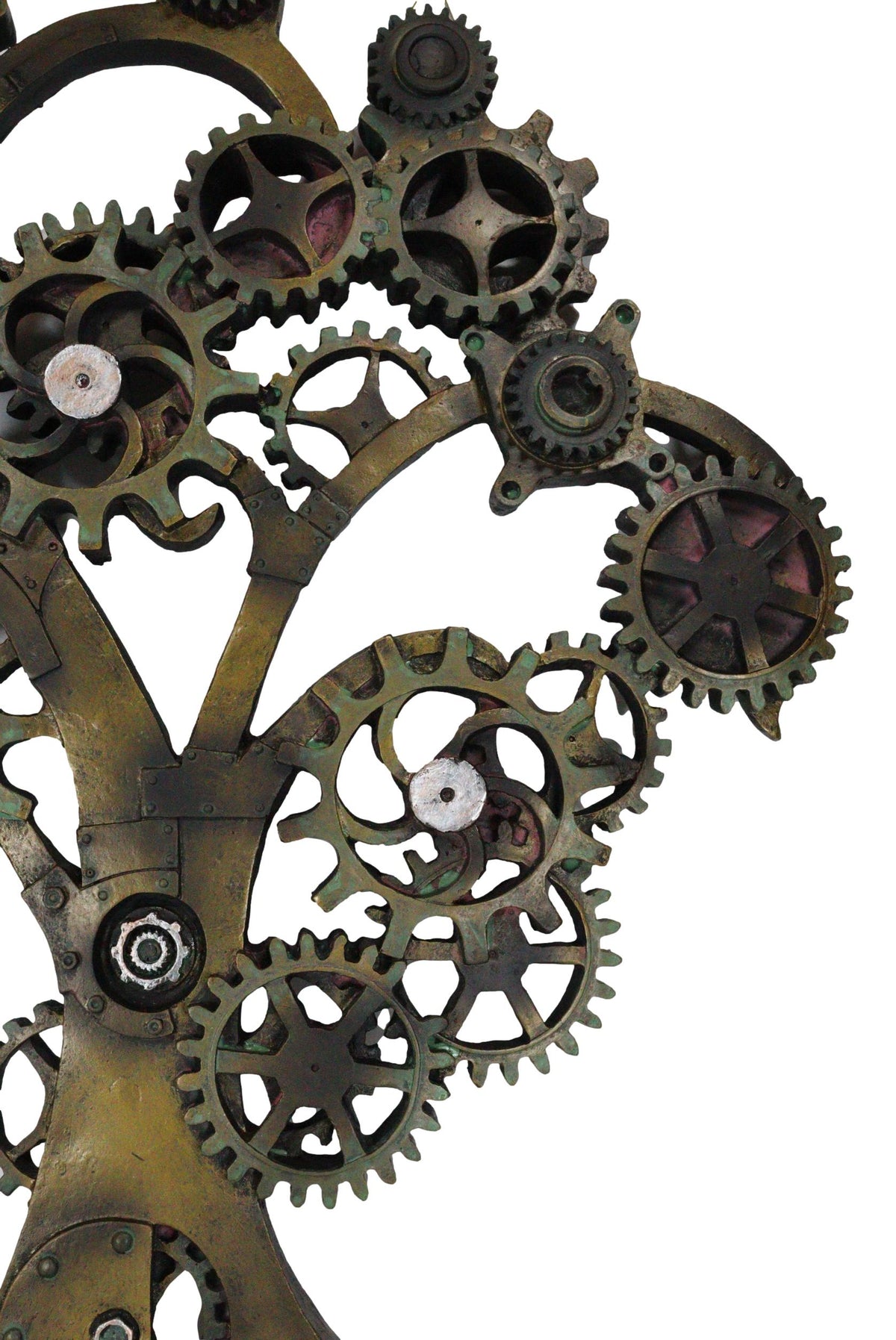 Ebros Large 20" High Steampunk Tree of Life Wall Decor Victorian Sci Fi Celtic Sacred Tree with Painted Gearwork Pressure Gauge Hanging Plaque Figurine - Ebros Gift