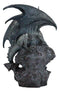 Elemental Quiksilver Bifrost Dragon Guarding LED Light Blue Crystal Cave Statue