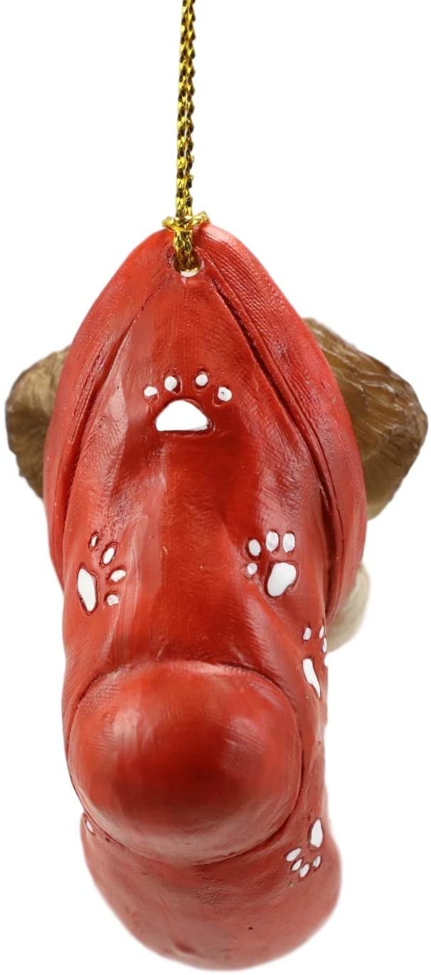 Ebros Lifelike Shih Tzu Puppy Dog in The Sock Small Hanging Ornament Figurine