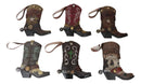 Pack of 6 Lone Star Lace Cross Turquoise Western Cowboy Cowgirl Boot Wall Decors