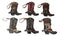 Pack of 6 Lone Star Lace Cross Turquoise Western Cowboy Cowgirl Boot Wall Decors