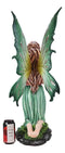 Ebros Large Crown Braided Hair Fairy Kneeling by Yellow Lilies Statue 28" Tall Reflection of A Faerie FAE Nymph Pixie Magic Collectible Figurine Fantasy Fairies Pixies Nymphs Home Decor