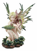 Large Nude Tribal Forest Fairy Feeding Dragon Statue 13"Tall Fantasy Fae Pixie