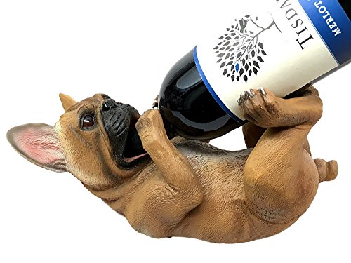 Ebros Canine Pedigree French Bulldog Frenchies Wine Oil Bottle Holder Figurine Kitchen Decor