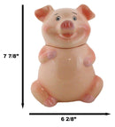 Ebros Animal Farm Bacon Porky Pig Ceramic Cookie Jar Container Figurine 8"H Babe Pigs