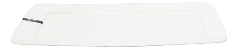 Contemporary Rectangular White Porcelain Serving Platter Plate Tray Dish 19"L