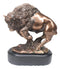 Western Charging American Buffalo Bison Bull Bronze Electroplated Resin Statue