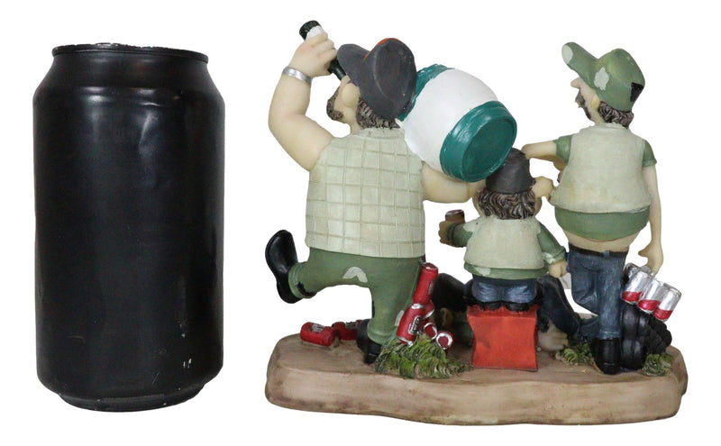 Western Redneck Men Beer Hunters Buddies Drunk On Beer Cans Kegs Party Figurine