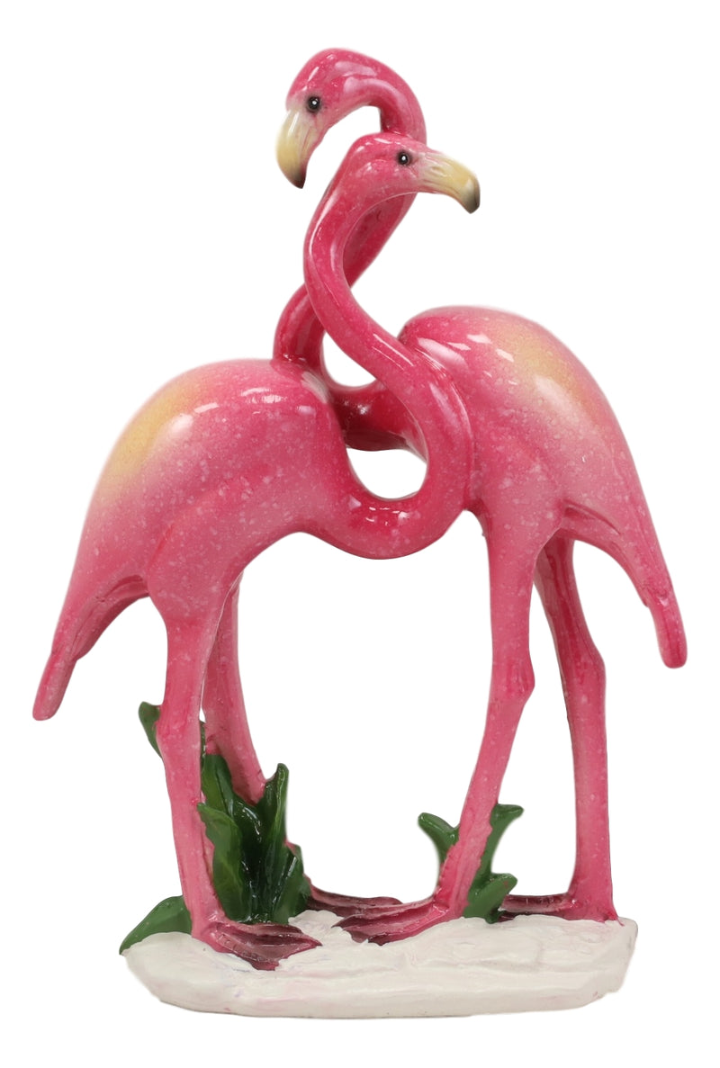 Ebros Tropical Rainforest Birds Romantic Love Pink Flamingos Embracing Statue