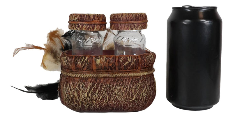 Southwestern Indian Dreamcatcher Feather Salt And Pepper Shakers Holder Set
