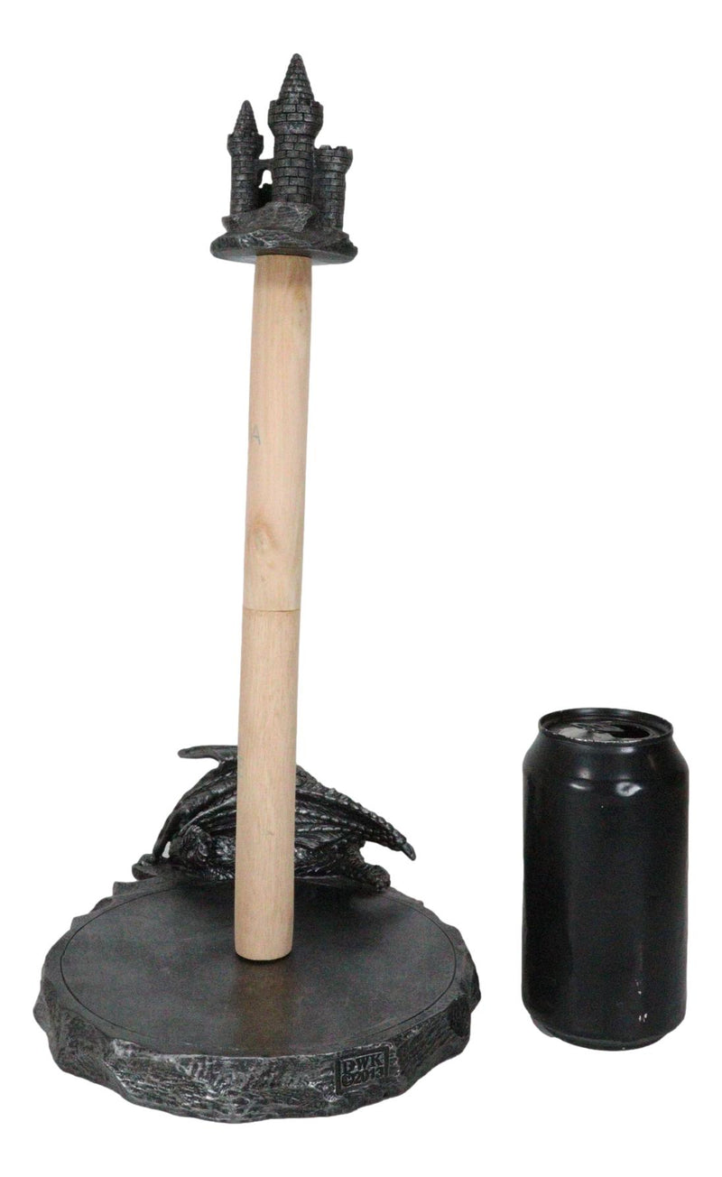 Medieval Draco's Swipes Sleeping Dragon By Castle Fort Paper Towel Holder Stand