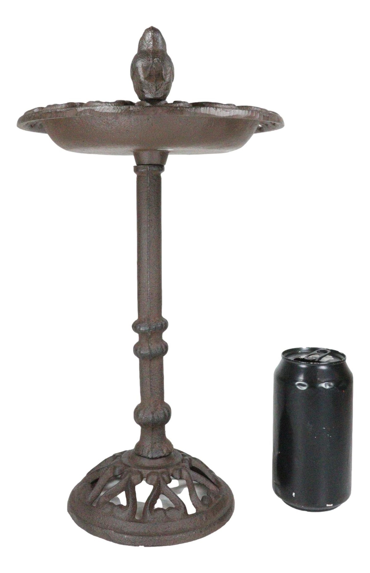 Rustic Cast Iron Bluebird Victorian Floral Bird Feeder Bath Garden Statue 14"H