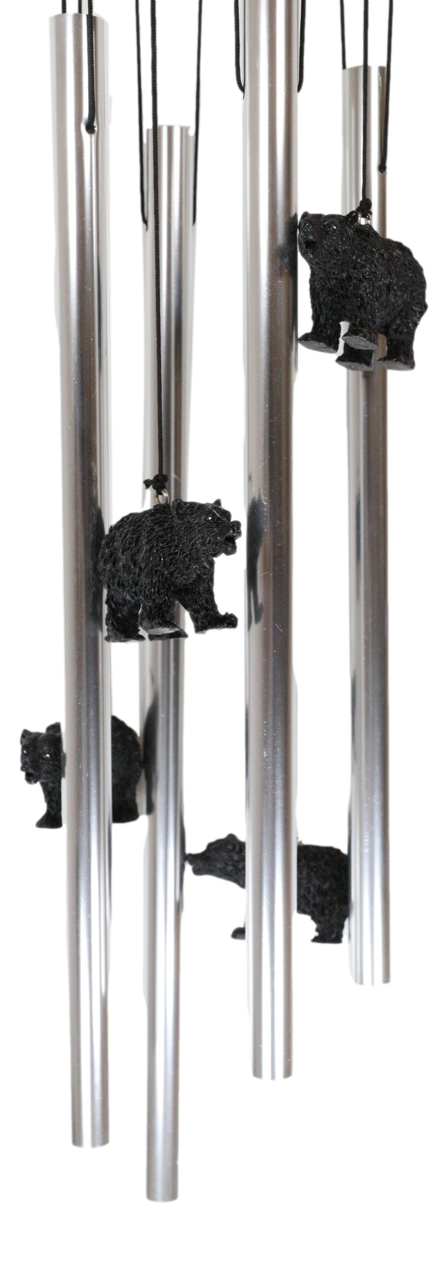 American Black Bear River Fishing Resonant Relaxing Wind Chime Garden Patio