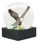 Ebros Wildlife Wings of Glory Ascending Bald Eagle Glitter Water Globe Collectible Figurine 4.5" Tall US Patriotic National Emblem Soaring Bald Eagle