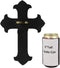 Ebros Tuscan Fleur De Lis Emblems with Pink Rose of Sharon Wall Cross Decor 10"H