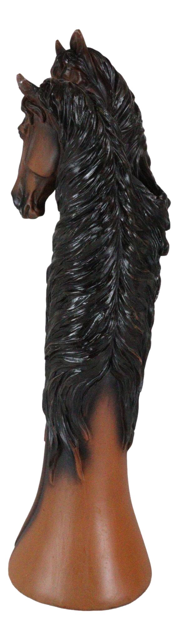 Rustic Western Country Heart Double Chestnut Horses Decorative Floral Vase