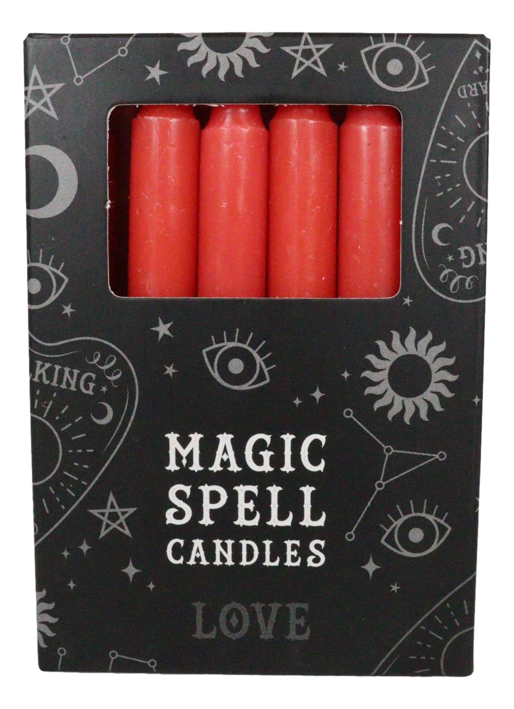 Red Love Romance Pack of 12 Wicca Occult Witch Ritual Spell Chime Candles