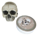 Ebros Gothic Bone Cream  Homosapien Half Skull Base Holder With 4 Coasters Set