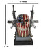Military American Flag Star Spangled Banner Skull With 2 Gun Rifles Figurine