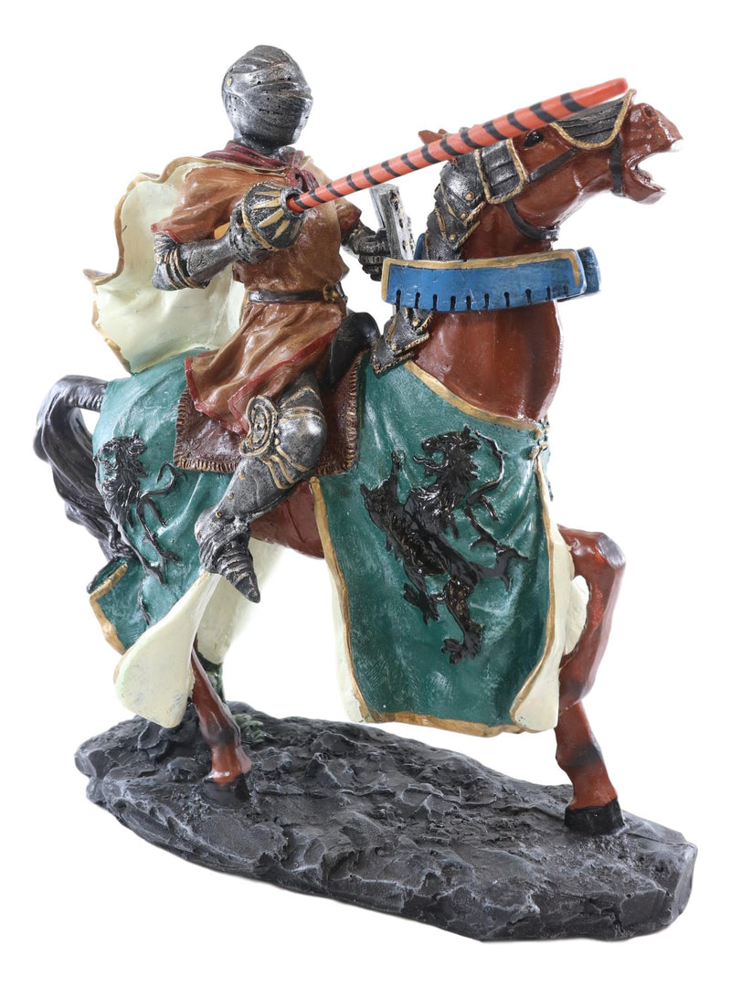 Medieval Royal Jostling Tournament Charging Calvary Knight Lance Figurine 10"L
