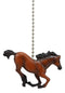 Ceiling Fan Metal Pull Chain With Brown Equestrian Galloping Horse Handle Knob