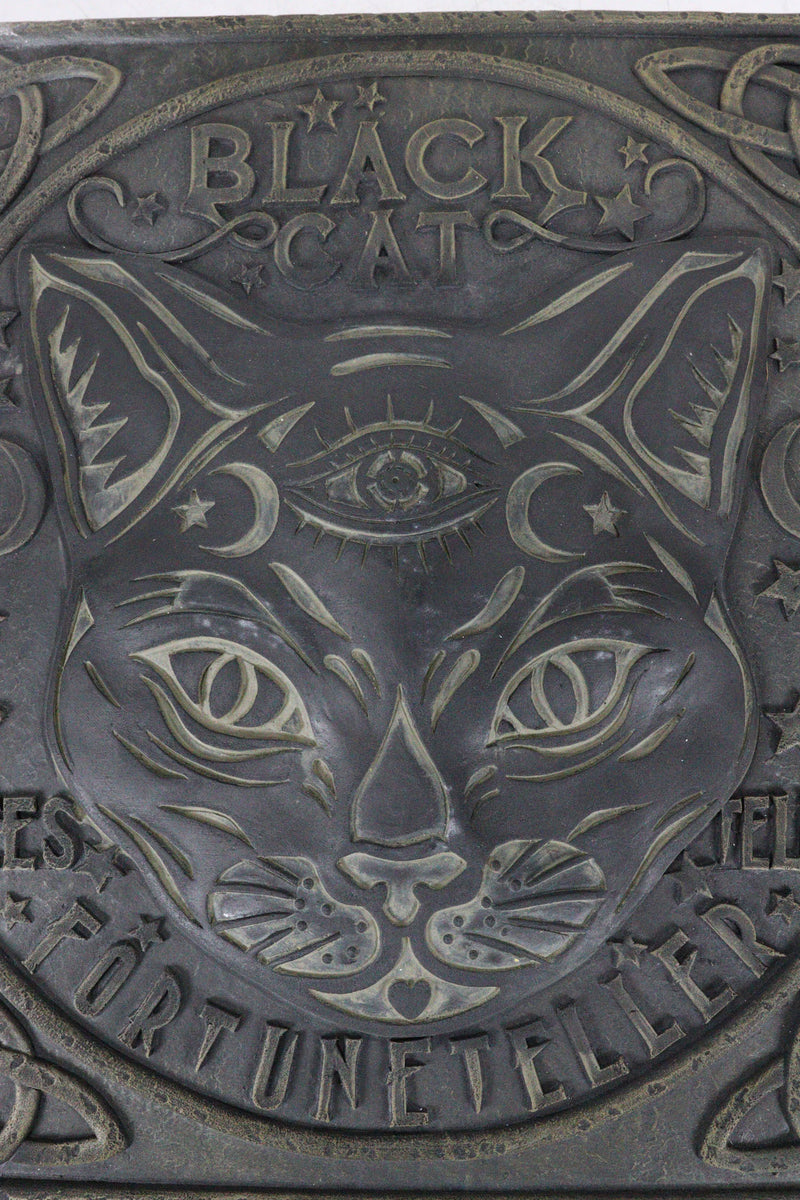 Pack Of 3 Wicca Mystic Black Cat Sees Tells Fortune Teller Resin Stepping Stones