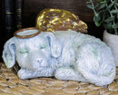 Ebros Heavenly Halo Angel Dog Urn Statue 8" Long Pet Memorial All Dogs Go to Heaven