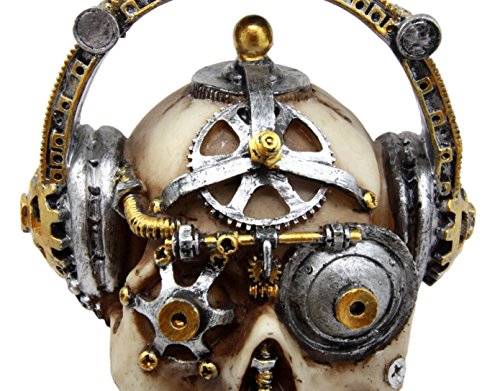 Ebros Steampunk Cyborg R&B Funk Music Fanatic with Headphone 5.75"L Figurine