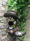 Pack Of 2 Western Red And Black Floral Cowboy Boots Birdhouse Bird Feeder Hanger