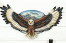 King Of The Skies Bald Eagle Open Wings With Mountain Scene Wall Decor Plaque