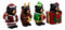 Christmas Bears Figurine Set 4"H Santa Claus Reindeer Elf Bear In The Box Wreath
