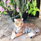 Large Royal Bengal Tiger Resting Gracefully 15.5" Long Statue Home Garden Decor