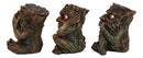 Wiccan Forest Tree Spirit Gods See Hear Speak No Evil Greenman Figurines Set