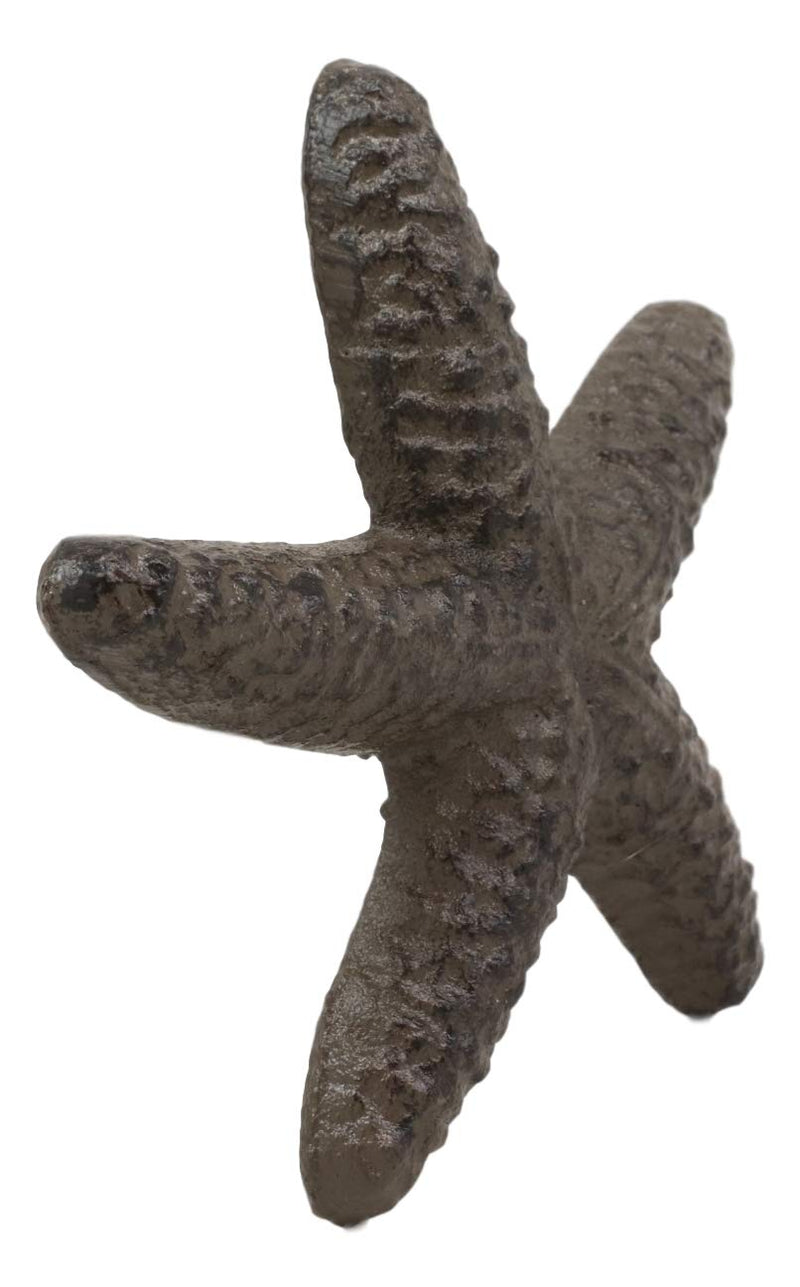 Ebros Cast Iron Ocean Coral Sea Star Shell Starfish Decorative Accent Statue in Rustic Bronze Finish 4.5" Wide Nautical Coastal Themed Decor for Wedding Beach Party Home Decorations DIY Crafts (4)