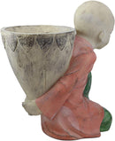 Ebros 13.5" Tall Jizo Buddha Monk Kneeling with Flower Planter Pot Vase Statue - Ebros Gift