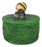 Gypsy Life Rasta Gnome Smoking On Bed Of Green Leaves Trinket Jewelry Stash Box