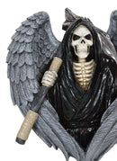 Gothic Grim Reaper Skeleton with Angel Wings Holding Scythe Heart Wall Decor