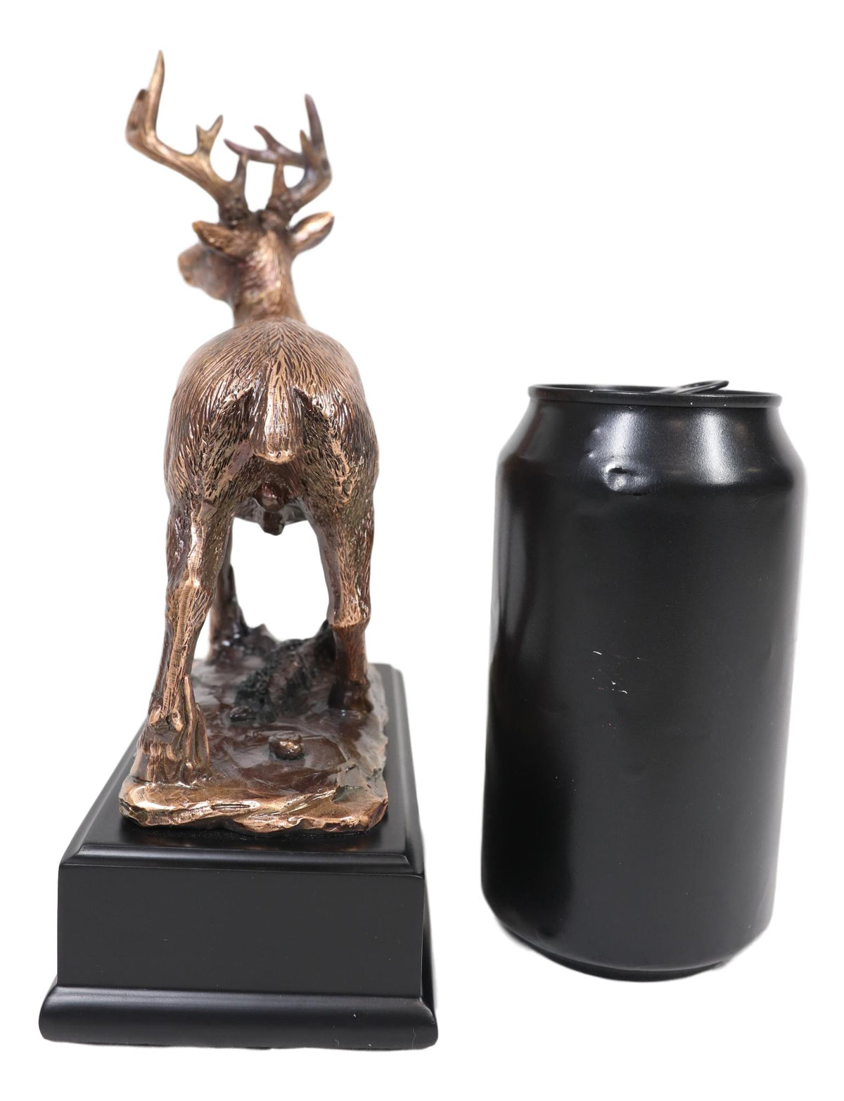 Ebros Rustic 12 Point Buck Stag Deer Bronze Patinated Resin Statue W/ Trophy Base - Ebros Gift