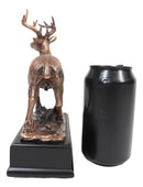 Ebros Rustic 12 Point Buck Stag Deer Bronze Patinated Resin Statue W/ Trophy Base