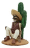 Day of The Dead El Borracho Drunk Desert Bandit By Cactus Skeleton Statue