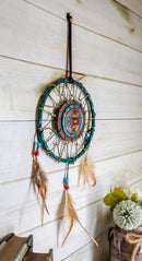 Ebros Native American Blue Sky Stone Turquoise Dreamcatcher Wall Decor 6.5" Dia