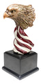 Patriotic Bald Eagle On USA Star Spangled Banner Flag Bust Electroplated Statue