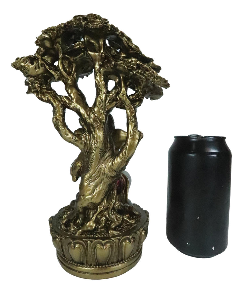 Vastu Hindu God Ganesha Writing Mahabharata Scrolls By Tree Of Life Figurine