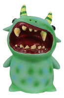 Underbedz Mogu Mogu Green Alien Monster With Striped Horns Pudgy Belly Figurine