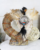 Southwestern Native Indian Dreamcatcher Feathers With Heart Decorative Figurine