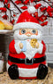 Ebros Whimsical North Pole Santa Claus With Milk And Cookie Ceramic Jar With Lid 10"H