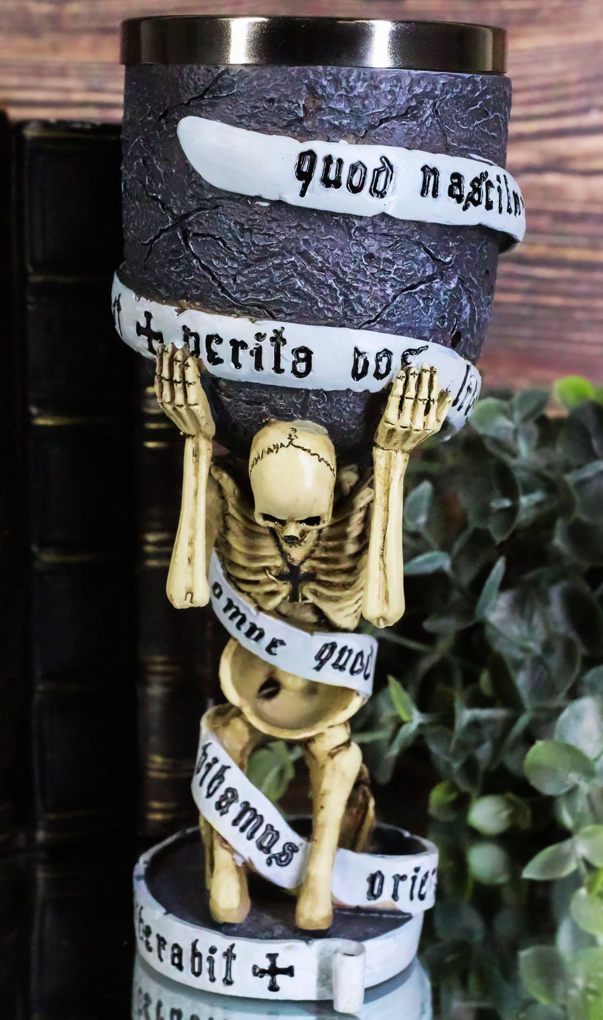 Ebros Enslaved Skeleton Bearing Guilt 7.25"H 5oz Wine Drink Goblet Chalice Cup - Ebros Gift